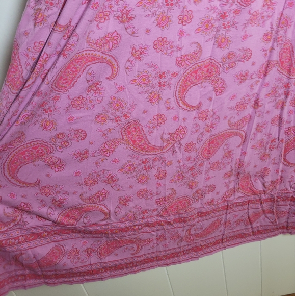 Pure Jill J. Jill Border Print Maxi Dress Pink Cotton Tencel Modal Paisley 2X - Picture 7 of 8